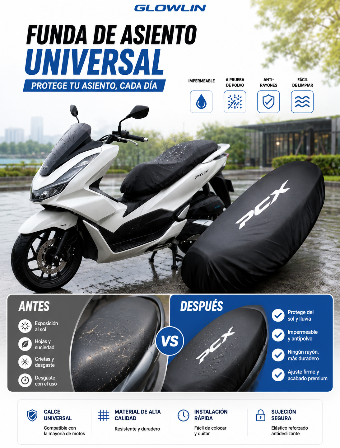 GLOWLIN Funda de asiento universal
